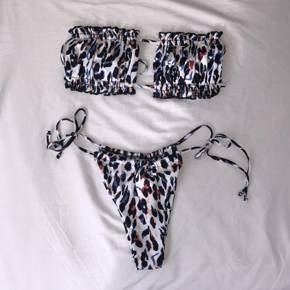 Shein Leopard Bikini Top and Bottom - Picture 1 of 4